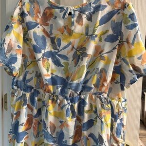 Ladies plus 3X Multicolor Floral Blouse